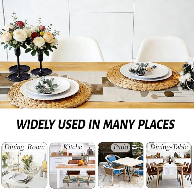 Neutral Abstract Table Runner, Modern Boho Brown Grey Line Shape Decorative | - Image 5
