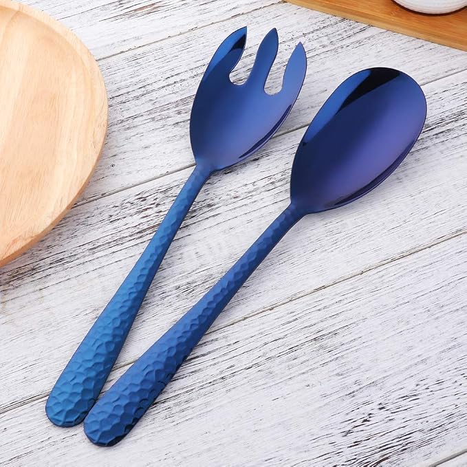 Salad Spoon and Fork Set, 12 Inch Stainless Steel Salad Server, Dishwasher Safe - Image 5