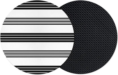 Retro Black Stripes Coasters Set of 2, Absorbent Coasters by Unknown