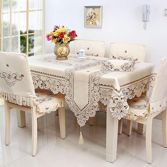 LeLehome 15 X 69 Inch Embroidery Table Runner, Classic Flowers Floral Dresser - Image 5