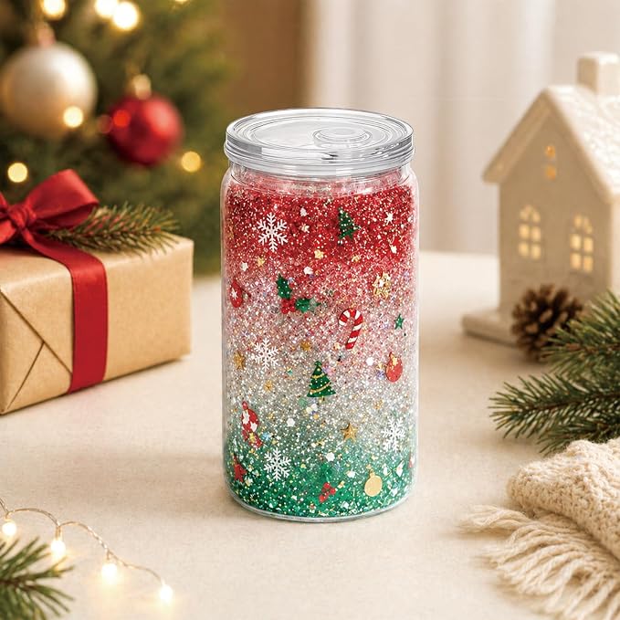 YOUKE OLA 20 Pack Acrylic Snowglobe Tumbler Pre-Drilled Double Wall Plastic - Image 6
