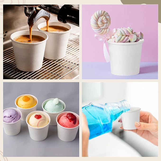 400 Pack 2oz Mini Coffee Cups Disposable Paper Cups Hot or Cold Beverage Cup - Image 7