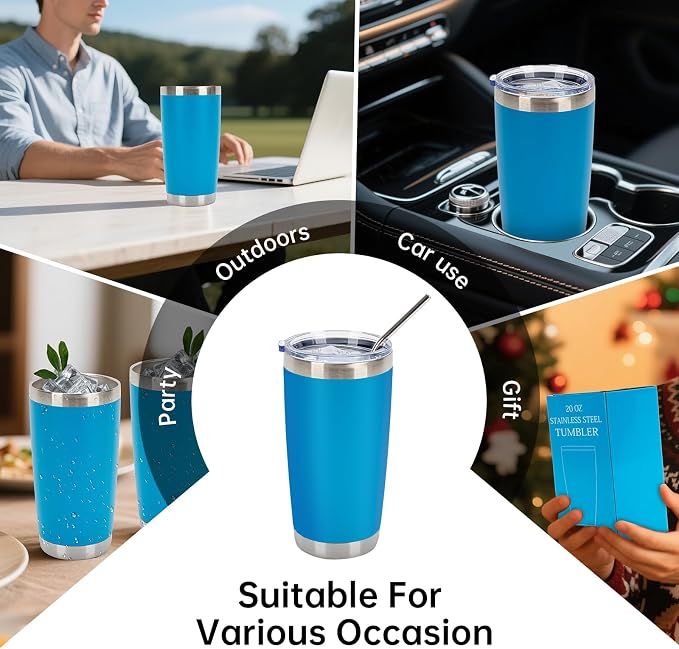 IEOVIEE 32 Pack 20oz Stainless Steel Insulated Bulk Tumblers - Image 8