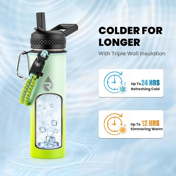 RAYMYLO Insulated Water Bottle 20 oz, Triple Wall Vacuum Stainless Steel | - Image 2