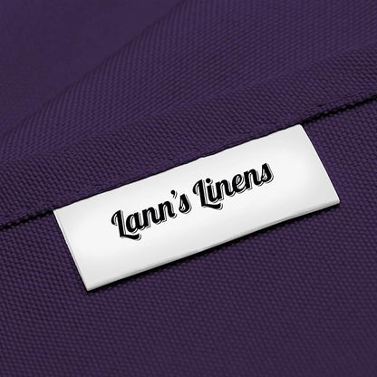 Lann's Linens 90 x 156 Inch Rectangular Tablecloth, Washable Polyester Fabric Table Cloth for Dining Tables, Parties, Restaurants, Weddings - Purple