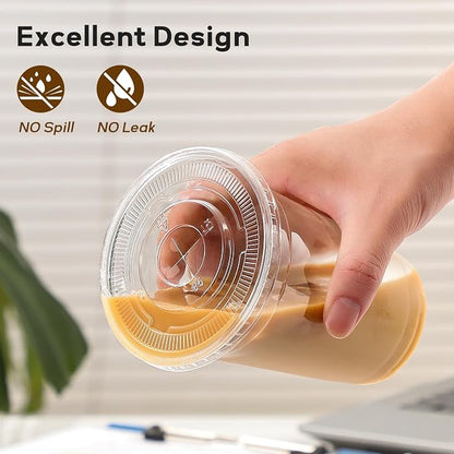 AOZITA 20 oz Plastic Cups with Lids and Straws, 25 Pack, Disposable Iced Coffee - Image 4