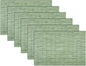 PIGCHCY Countryside Placemats Set of 6 Woven Heat Resistant Placemats Washable Easy to Clean Table Mats for Dining Room and Decor (Pear Green)