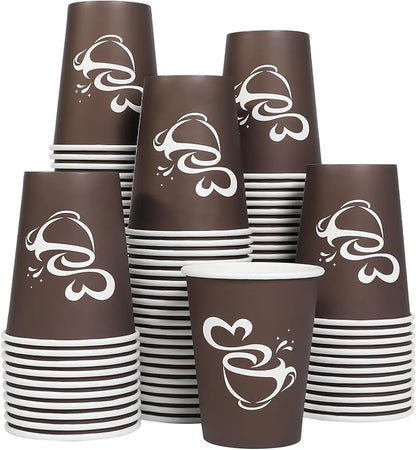 Clawsoff 100 Count 12 oz Coffee Cups Disposable Paper Hot Coffee Cups Brown | by BuyNow
