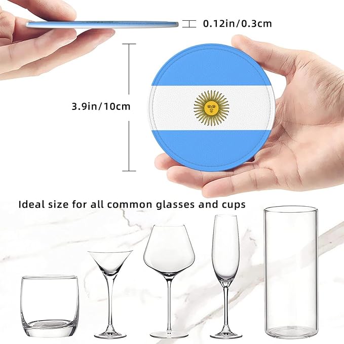 Argentina Flag Coasters for Drinks - Image 3