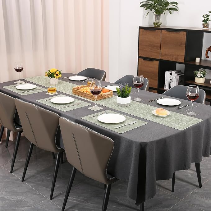 Table Runners 72 Inch Long, Dual-Sided Faux Leather Table Runner | Waterproof - Image 6