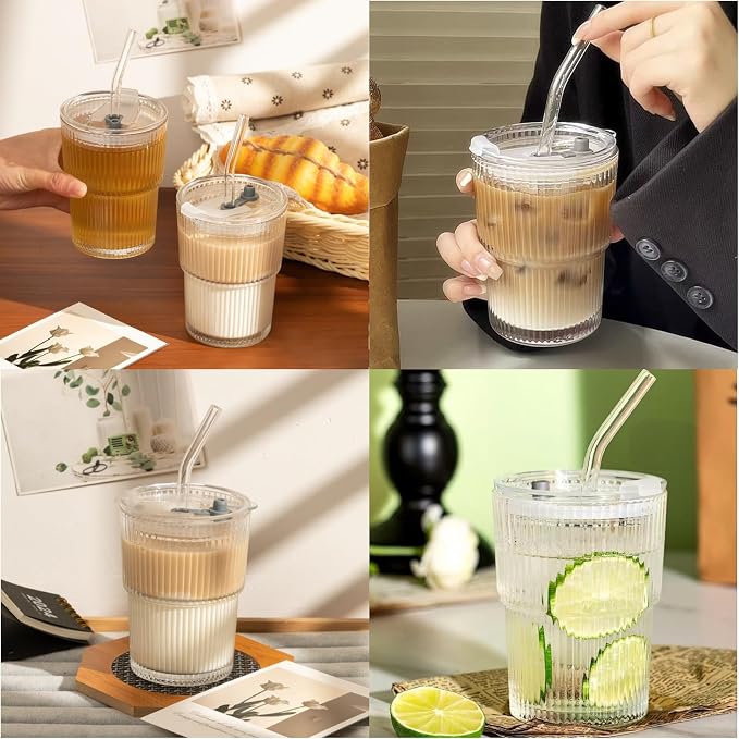 Haundry 14 oz Ribbed Glass cups - Image 9