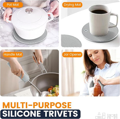 Silicone Trivet Mats 4 Heat Resistant Pot Holders Multipurpose Non-Slip Hot Pads - Image 3