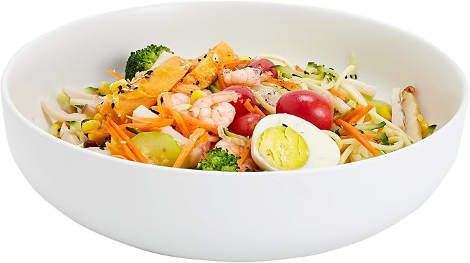 10'' Large Serving Bowl, 2.8 Quart Big Salad Pasta Bowl, Porcelain Fruit Bowl by SwuutKitchen