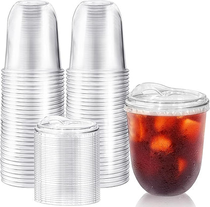 50 Pack 12 oz Clear Plastic Iced Coffee Cups by Alaeseje