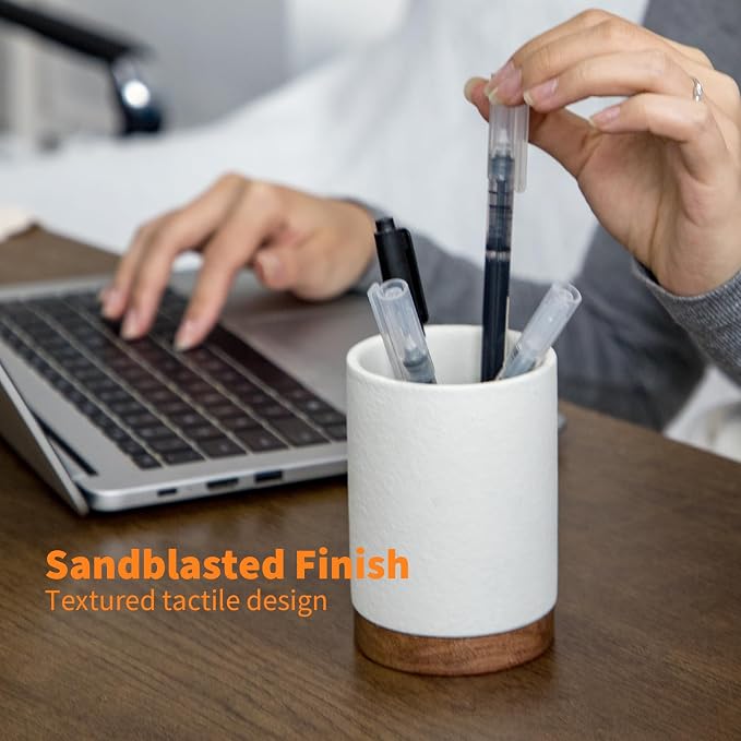 Ceramic Pen Holder for Desk, Pencil Cup, | Organizer and Makeup Brush Holder - Image 2