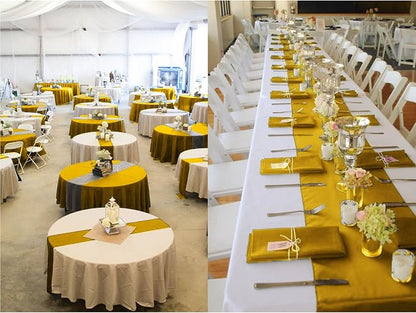 15-Pack Gold 12 x 108 inches Long Premium Satin Table Runner | Wedding - Image 7