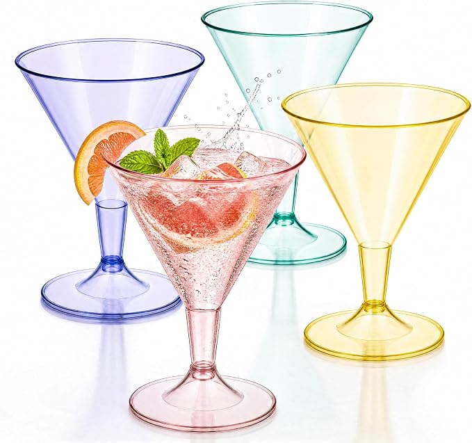 Liacere 24 Pack Colored Plastic Cocktail Glasses by Liacere