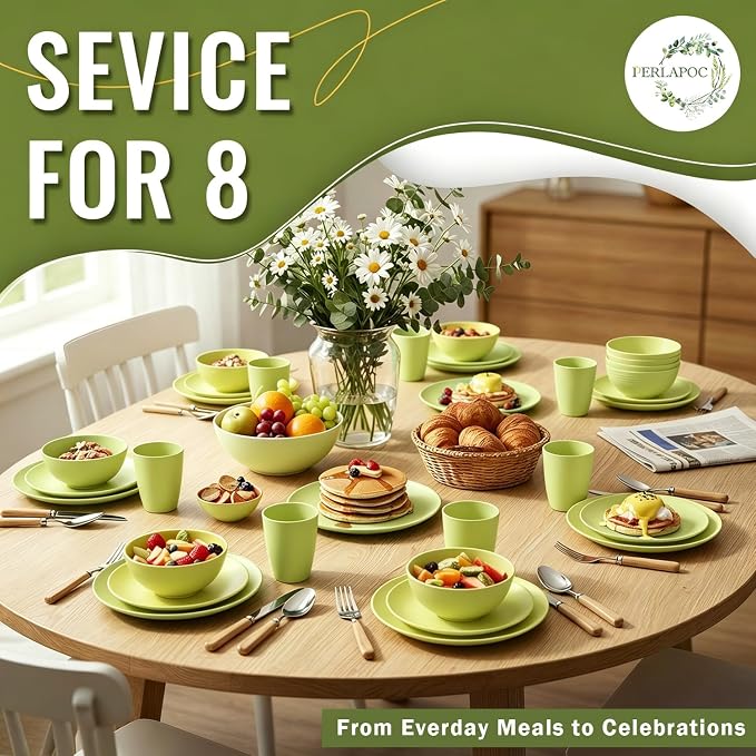 Wheat Straw Dinnerware Set 40-Piece Service - Image 7