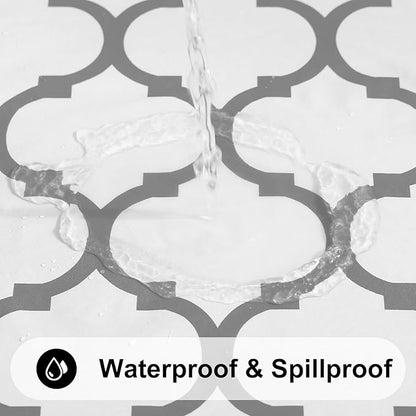 Smiry Rectangle Table Cloth, Waterproof Vinyl Tablecloth with Flannel Backing for Rectangle Tables, Wipeable Spillproof Plastic Tablecloths for Dining, Camping, Indoor and Outdoor (60"x144", White)