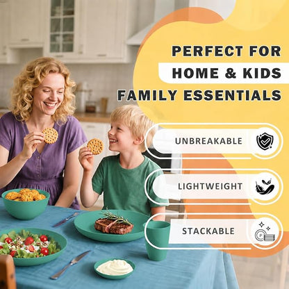 Unbreakable Wheat Straw Dinnerware Set 16 PCS - Image 8