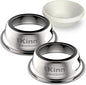 Kinn Kleanbowl Pet Bowl Stainless Steel Frame with Compostable Refills, 8 oz (Pack of 2) – Spill-Proof Stable Disposable Pet Bowls for Easy Cleaning and Healthy Pets, No Plastic