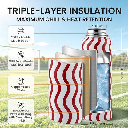 RAYMYLO Insulated Water Bottle 40 oz, Triple Wall Vacuum Stainless Steel | - Image 6