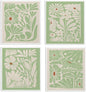 Spring Flower Swedish Dishcloths for Kitchen, Boho Sage Green Swedish Dish Cleaning Cloths for Floral, 4 Pack Dish Towels for Kitchen, Papaya Reusable Paper Towels Washable