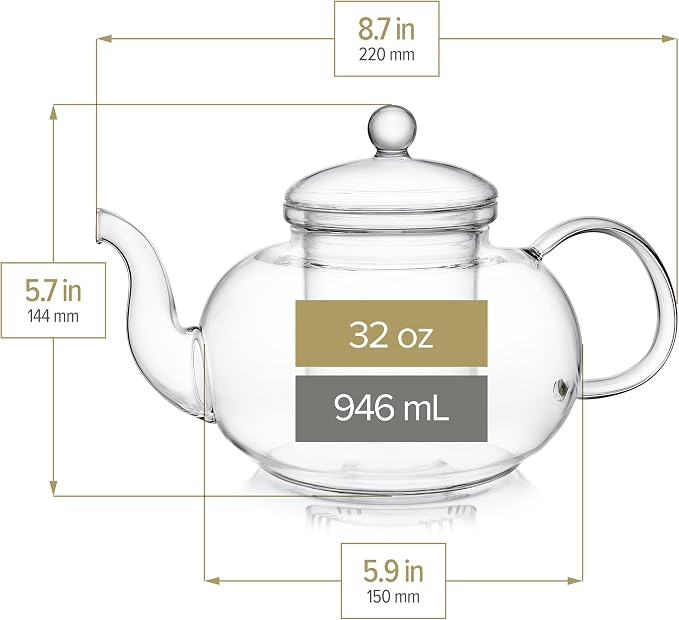 Teabloom Heatproof Glass Teapot Set - Image 5