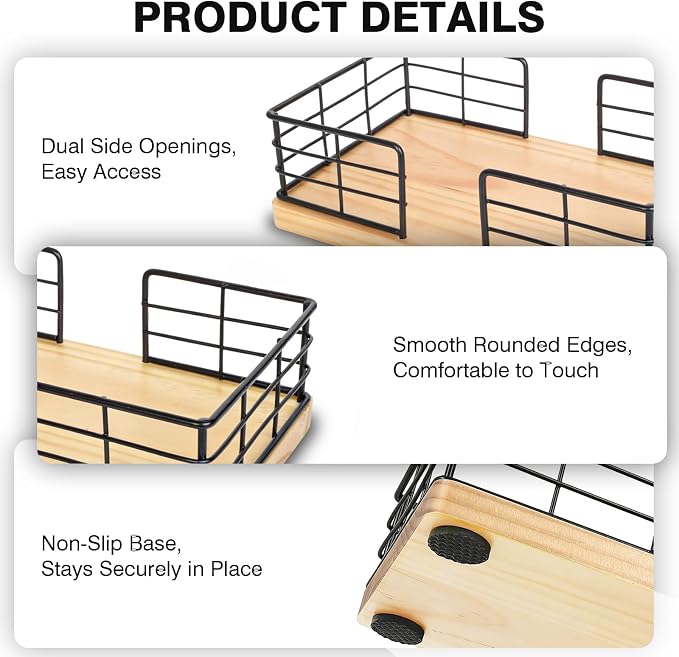 Kordory Wooden Disposable Guest Towel Holder Tray - Image 3