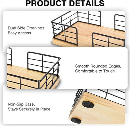 Kordory Wooden Disposable Guest Towel Holder Tray - Image 3