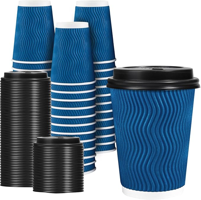 Lamosi Coffee Cups with Lids 12 oz 50 Pack, Disposable To Go Cups with Lid | by BuyNow