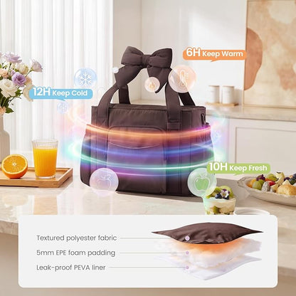 LOVEVOOK Insulated Lunch Box for Women, Adult Lunch Cooler Tote Bag - Image 3