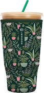 Sok It JavaSok Iced Coffee & Cold Soda Insulated Neoprene Cup Sleeve (Green Living, XXLarge: 44-48oz)