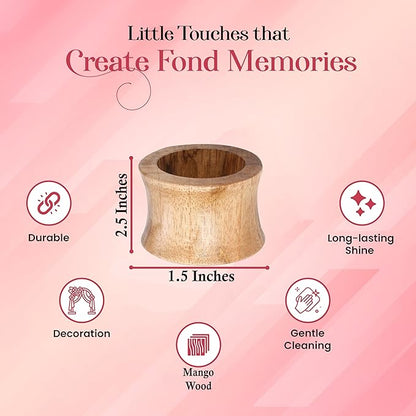 CLEENTABLE Wooden Napkin Rings Set of 12 - Handcrafted Napkin Holder for Dinner Table Decoration, Weddings, Home, Kitchen, Decor, Dinner, Parties, Every Day Use - Durable, Versatile (Brown)