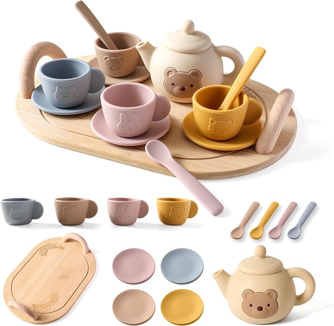 Tea Party Set for Little Girls 1-3 Kids Tea Set by Samonyed