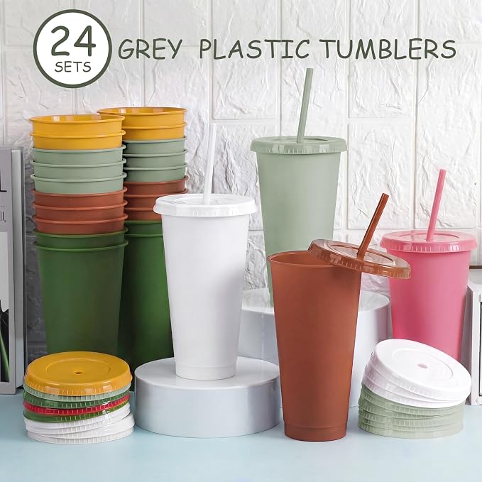 Skylety 12 Pcs Modern Boho Plastic Cups - Image 4