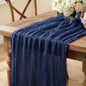 6Pcs Navy Blue Table Runner, 10FT Rustic Gauze Blue Table Runner 35*120inch by Miucat