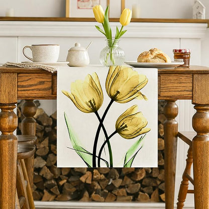 Floral Table Runner Mode Flowers Spring Summer Table Runner Seasonal Table - Image 3