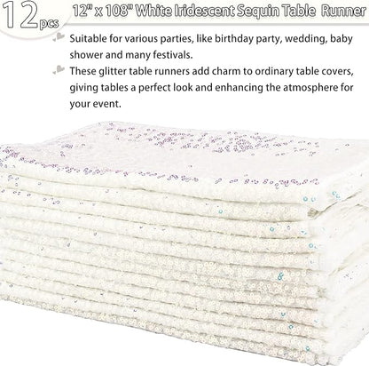 12 Packs Sequin Table Runner Glitter Dining Table Runner - Image 2