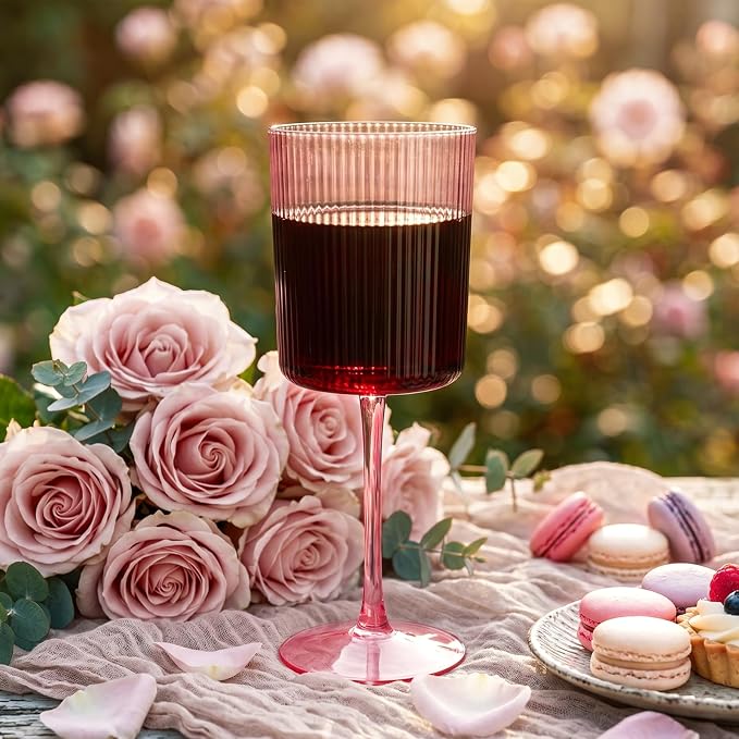 Ciaell 12 Pack Pink Plastic Wine Glasses - Image 4