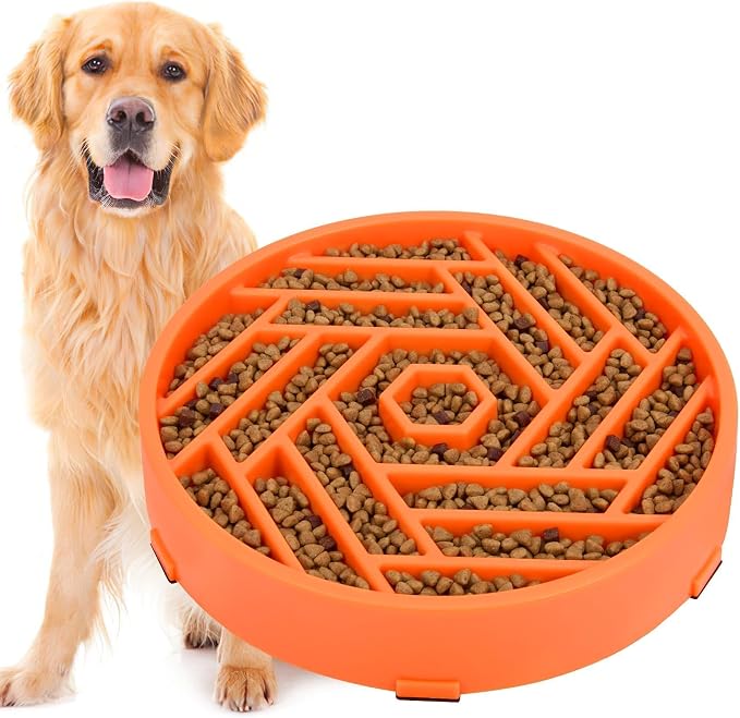 TOBYTO Slow Feeder Dog Bowls Large Medium Breed, Anti-Choking Slow Eating Dog by TOBYTO