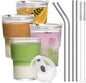 13oz Iced Coffee Cups, Reusable Tumbler Glass to Go Cup by AUFXKOO