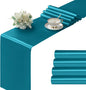 Manyshofu Teal Blue Satin Table Runner 12x108 by Manyshofu