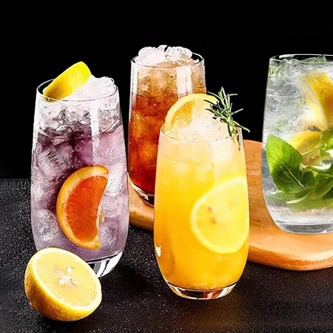 Highball Glasses Set of 4, Tall Drinking Glasses 18oz | Clear Cocktail Glass Cup - Image 7