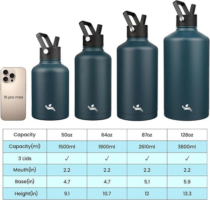Konokyo 64 oz Insulated Stainless Steel Water Bottle Jug - Image 4