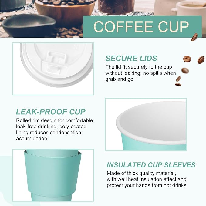 Patelai 48 Pcs 12 oz Disposable Coffee Cups - Image 3