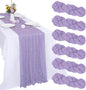 6 Pack Lavender Purple Cheesecloth Table Runner 35 x 120 Inch | Boho Gauze by RestfulGlow