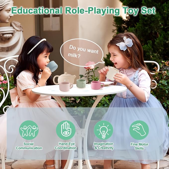 Silicone Tea Set for Toddlers Aged 0+ Months | Real or Play Tea Party Set for - Image 2