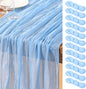 DeZerlor Baby Blue Cheesecloth Table Runners 12 Pack Summer Boho Runners | by DeZerlor