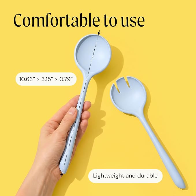 Salad Servers - Spoon and Fork Serving Set, Certified Recycled Food-Safe Plastic - Image 5